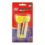 MEYCO - Lot de 3 Pinceaux Éponge à Brosse - Manche en Bois - Ø 15/25/35mm