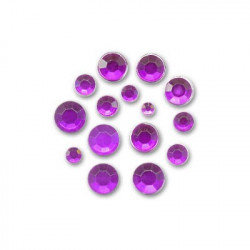 MEYCO - Box of About 300 Acrylic Rhinestones - 2 to 4 mm - 'Amethyst'