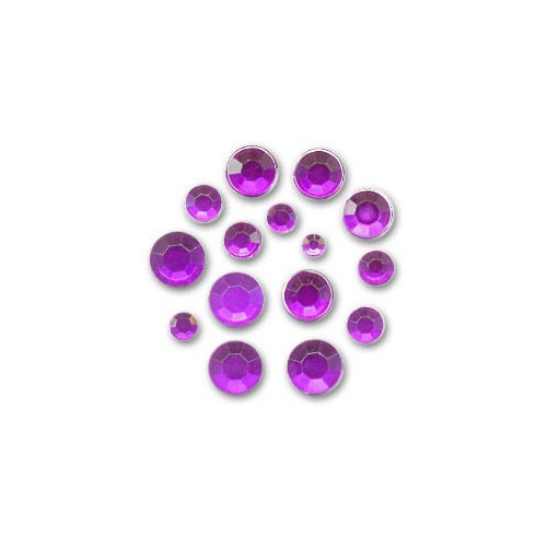MEYCO - Box of About 300 Acrylic Rhinestones - 2 to 4 mm - 'Amethyst'
