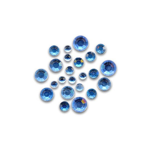 MEYCO - Boîte d'Environ 300 Strass Acrylique - 2 à 4 mm - 'Bleu'