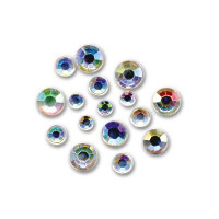 MEYCO - Box of About 300 Acrylic Rhinestones - 2 to 4 mm - 'Iris / Holo'