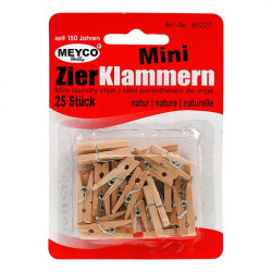 MEYCO - Mini Laundry-Clasps - Wood - 25 Pieces - 25mm