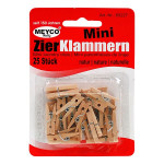MEYCO - Mini Laundry-Clasps - Wood - 25 Pieces - 25mm