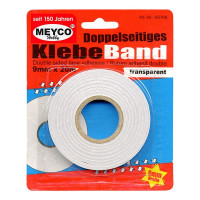 MEYCO - Ruban Adhésif Double-Face - Transparent - 9mm x 20m