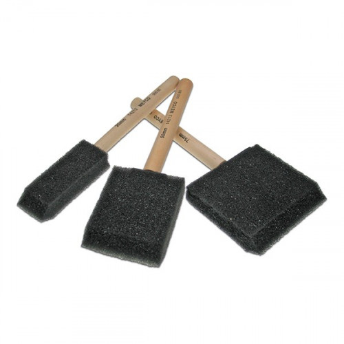 MEYCO - Brushes Sponge - Flat - Wooden Handle - Set of 3 - 25/50/75 mm
