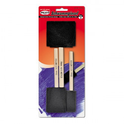 MEYCO - Brushes Sponge - Flat - Wooden Handle - Set of 3 - 25/50/75 mm