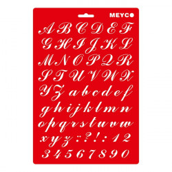 MEYCO - Stencil - 20 x 31 cm - 66004 - Cursive Writing - 22mm