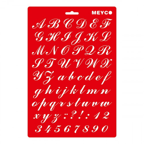MEYCO - Stencil - 20 x 31 cm - 66004 - Cursive Writing - 22mm