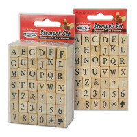 MEYCO - Stamps Set - Letters and Numbers - 42 Pieces - About 7mm
