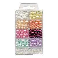 MEYCO - Assortiment de Perles en Verre - 9 Couleurs - 50g