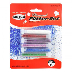 MEYCO - Glitter - Set of 6 Colors - 6 x 2.5g