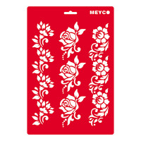 MEYCO - Pochoir - 20 x 31 cm - 66042 - Bordure Fleur & Rose