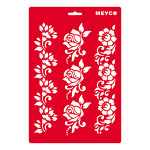 MEYCO - Pochoir - 20 x 31 cm - 66042 - Bordure Fleur & Rose