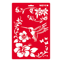 MEYCO - Stencil - 20 x 31 cm - 66045 - Hummingbird & Flowers