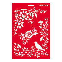 MEYCO - Stencil - 20 x 31 cm - 66046 - Corner, Bird & Rose