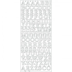 MEYCO - Stickers Décoratifs - Taille de la Feuille 10 x 23cm - Alphabet - Argent