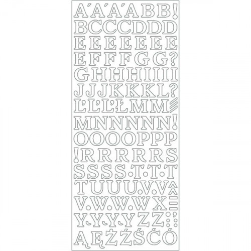 MEYCO - Decorative Stickers - Sheet Size 10 x 23cm - Alphabet - Silver