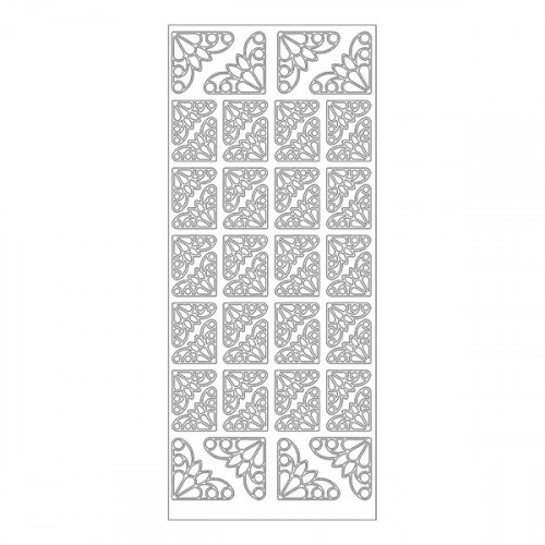 MEYCO - Decorative Stickers - Sheet Size 10 x 23cm - Borders - Silver