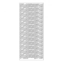 MEYCO - Stickers Décoratifs - Taille de la Feuille 10 x 23cm - Bordures - Argent
