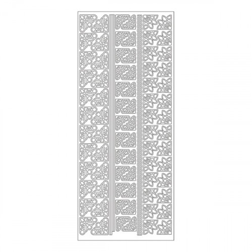 MEYCO - Stickers Décoratifs - Taille de la Feuille 10 x 23cm - Bordures - Argent