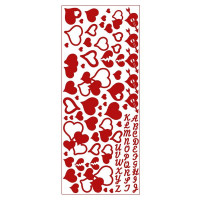 MEYCO - Stickers Décoratifs - Taille de la Feuille 10 x 23cm - Coeurs - Rouge