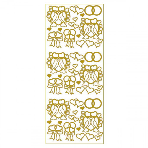 MEYCO - Decorative Stickers - Sheet Size 10 x 23cm - Colombes - Gold