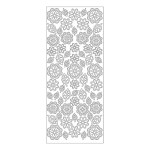 MEYCO - Stickers Décoratifs - Taille de la Feuille 10 x 23cm - Fleurs - Argent