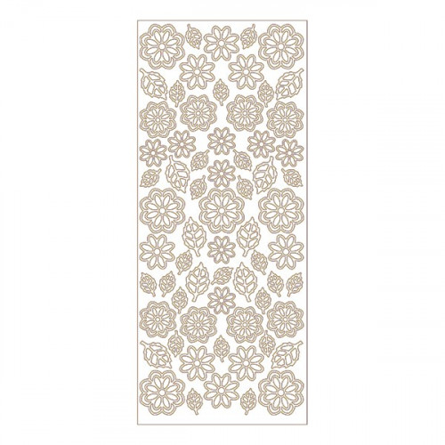 MEYCO - Stickers Décoratifs - Taille de la Feuille 10 x 23cm - Fleurs - Or