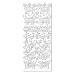 MEYCO - Stickers Décoratifs - Taille de la Feuille 10 x 23cm - Papillons - Argent