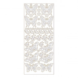 MEYCO - Decorative Stickers - Sheet Size 10 x 23cm - Butterflies - Gold