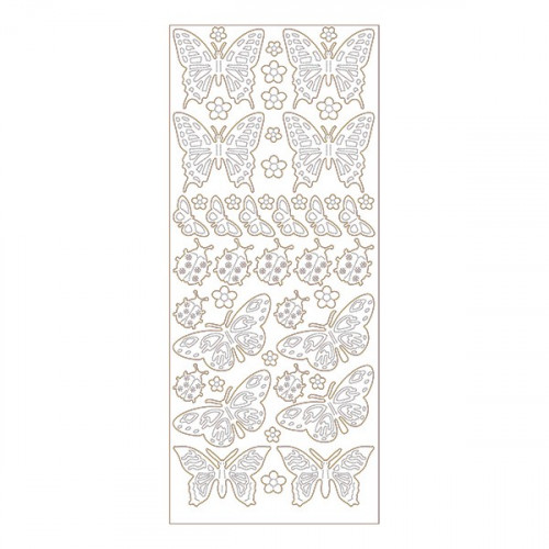 MEYCO - Decorative Stickers - Sheet Size 10 x 23cm - Butterflies - Gold
