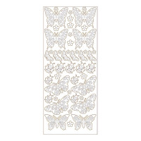 MEYCO - Decorative Stickers - Sheet Size 10 x 23cm - Butterflies - Gold