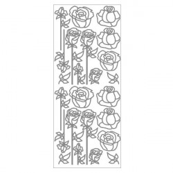 MEYCO - Decorative Stickers - Sheet Size 10 x 23cm - Roses - Silver