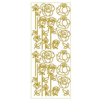 MEYCO - Decorative Stickers - Sheet Size 10 x 23cm - Roses - Gold
