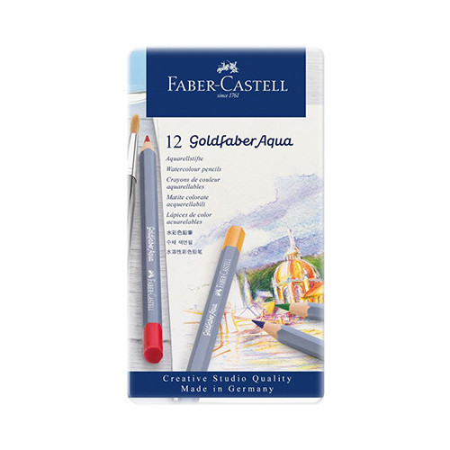 Faber-Castell - Crayon Goldfaber Aquarelle - Boîte Métal de 12 Pièces