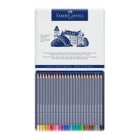 FABER-CASTELL - Goldfaber Aqua - Crayons Aquarellables - 24 Couleurs - Boîte Métal