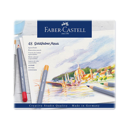 Faber-Castell - Crayon Goldfaber Aquarelle - Boîte Métal de 48 Pièces