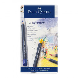 Faber-Castell - Crayon Goldfaber Permanent - Boîte Métal de 12 Pièces