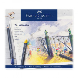 Faber-Castell - Crayon Goldfaber Permanent - Boîte Métal de 24 Pièces