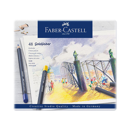 Faber-Castell - Colour Pencil Permanent Goldfaber - Metal Tin of 48