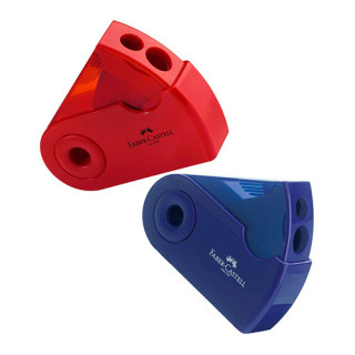 Faber-Castell - Taille-Crayon - Double Trou - Rouge ou Bleu