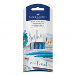 Faber-Castell - Wallet of 4 PITT® Artist Pens - Brush Lettering Set - Blue