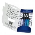 Faber-Castell - Étui de 4 Feutres Pitt Artist Pen - Calligraphy Lettering - Bleu