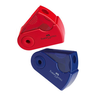 Faber-Castell - Taille-Crayon - Simple Trou - Sleeve Mini - Rouge ou Bleu