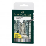 Faber-Castell - Étui de 8 Feutres Pitt Artist Pen - Soft Brush - Nuances de Gris