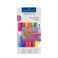 Faber-Castell - Gelatos - Blister de 12 Craies Gelatos - Aquarellables - Pack 'Néons'
