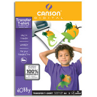 Canson® - Papier Transfert - Pour T-Shirts / Textiles Foncés - 5 Feuilles - A4