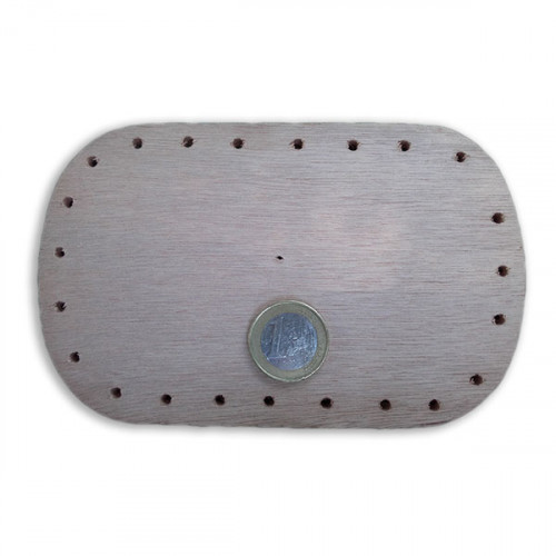 Bottom / Background for Basketry - Plywood - Round Rectangle - 8x13CM