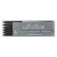Cretacolor - Boîte de 6 Mines d'Artistes 5.6mm - Fusain - 260 02 - Medium
