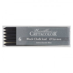Cretacolor - Boîte de 6 Mines d'Artistes 5.6mm - Pastel Noir